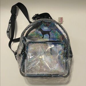 NWT Clear Sparkly Backpack by Pink